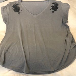 Gray American Eagle Embroidered Soft & Sexy Tee XL
